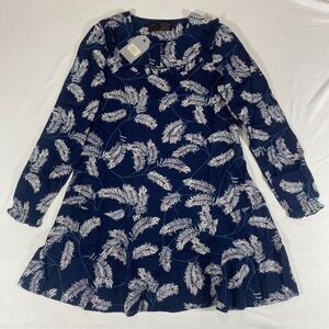 Copper Black Fat Face Harriet Deco Feather Dress Size 4